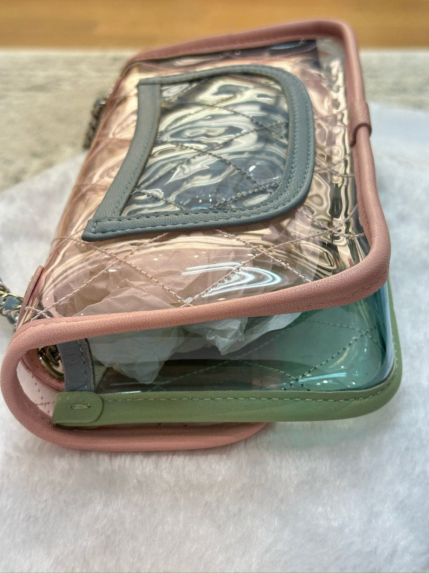 Chanel Mini Coco Splash PVC Flap Bag Pink/Green/Blue SHW