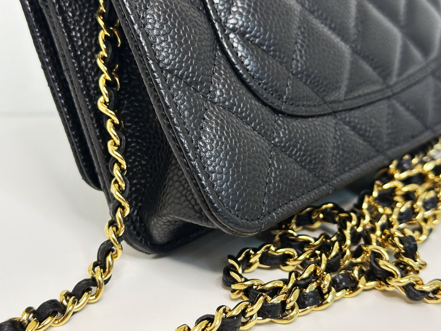 Chanel Classic Wallet on Chain Caviar Black GHW TJ8P microchip