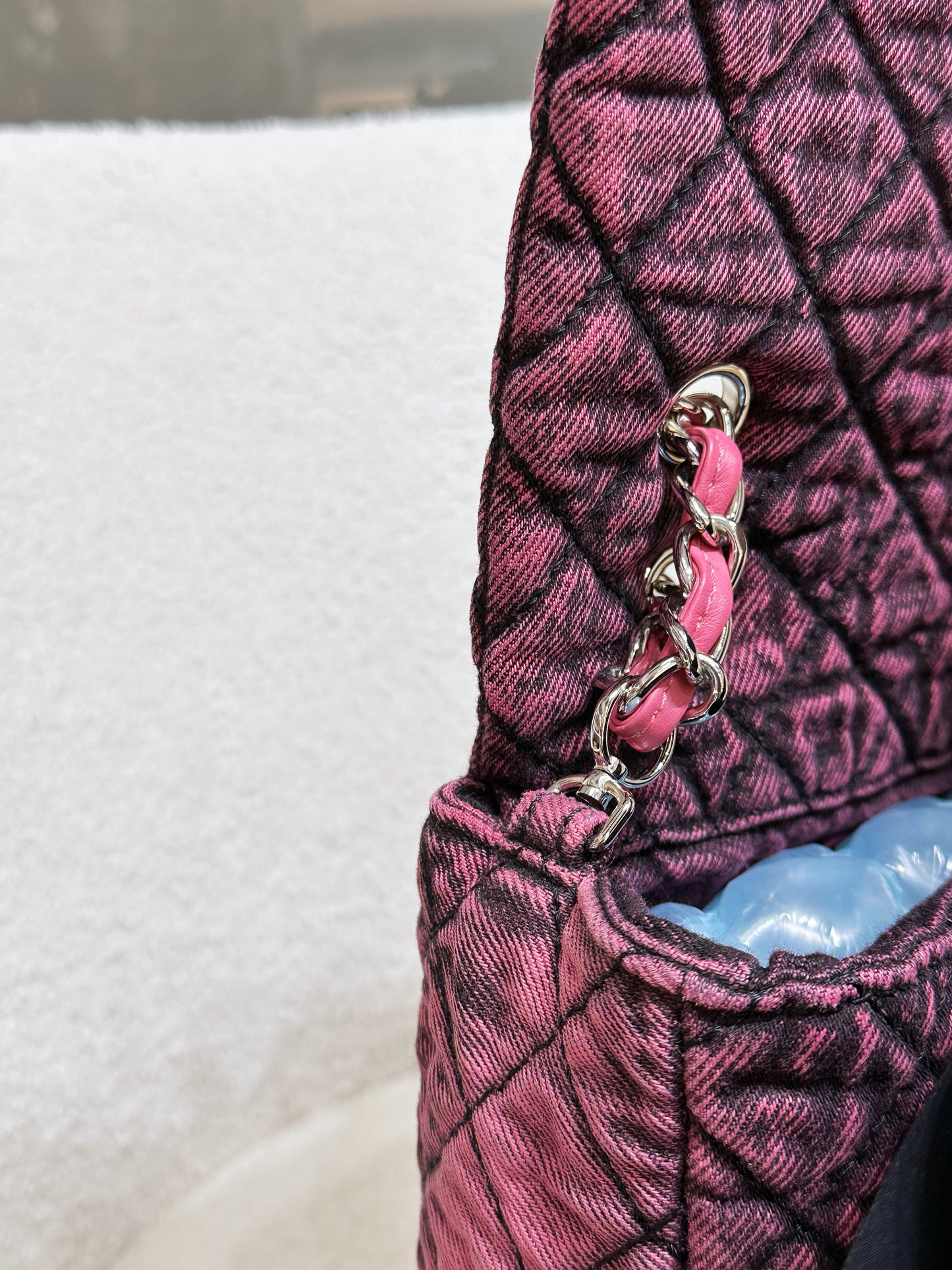 Chanel Denim Quilted Denimpression Flap Red Black
