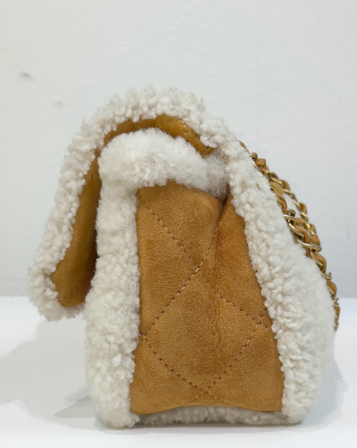 Chanel Medium Shearling Coco Neige Flap 2645 holo card