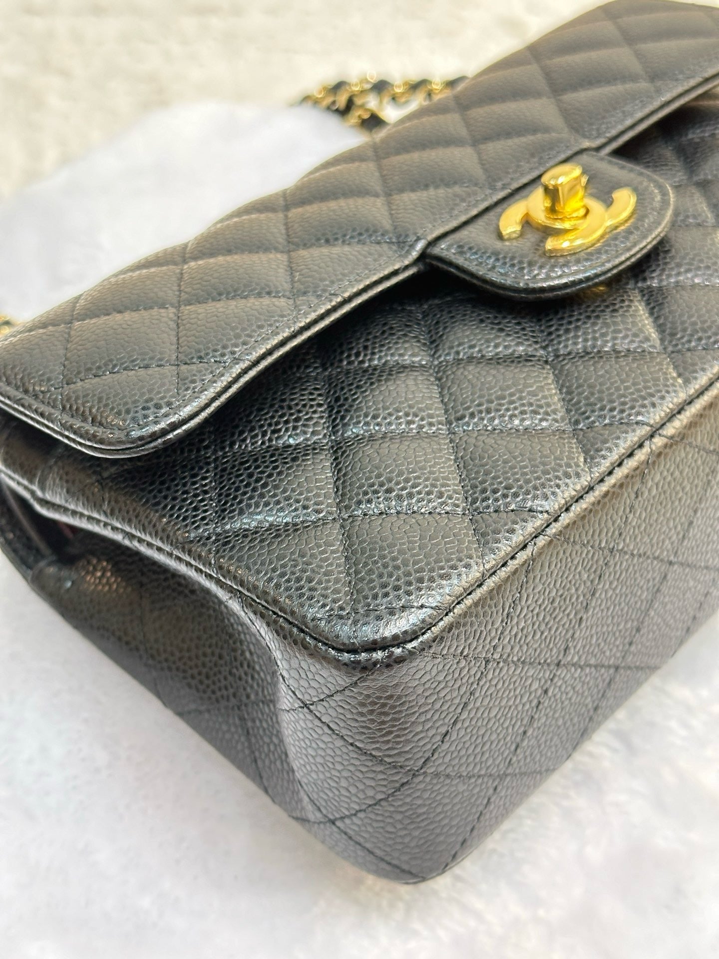 Chanel Small Classic Quilted Caviar Double Flap Bag Black 2022 year