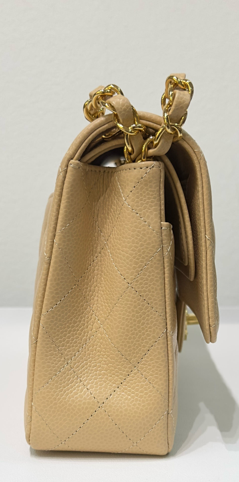 Chanel Medium Caviar Classic Double Flap Bag Beige