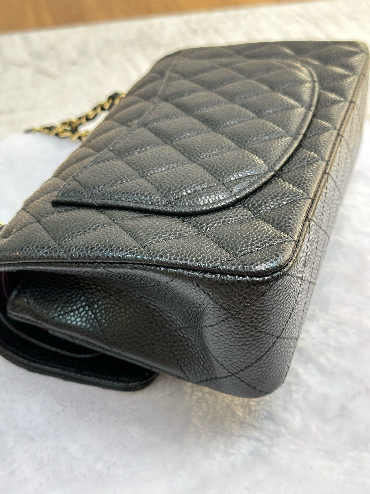 Chanel Small Classic Quilted Caviar Double Flap Bag Black 2022 year