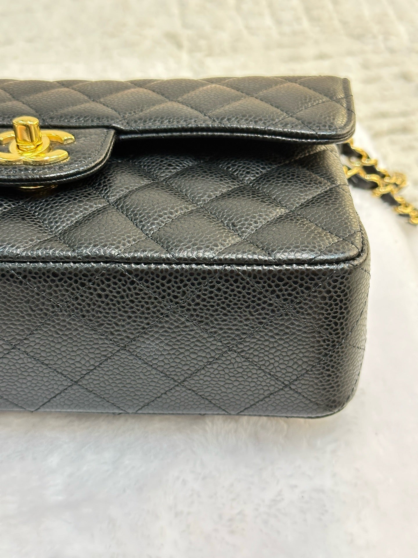 Chanel Small Classic Quilted Caviar Double Flap Bag Black 2022 year