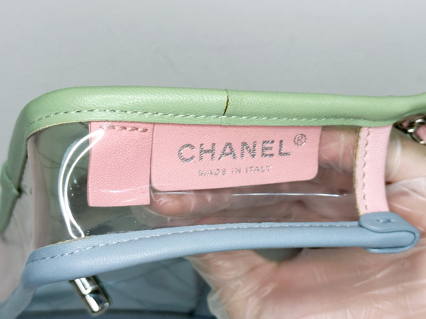 Chanel Coco Splash PVC Mini Flap Bag Green/Blue/Pink 25499 holo