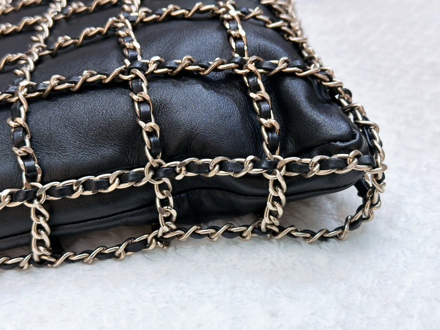 Chanel CC Lambskin Shopping Tote with Chain GHW 2875 holo card