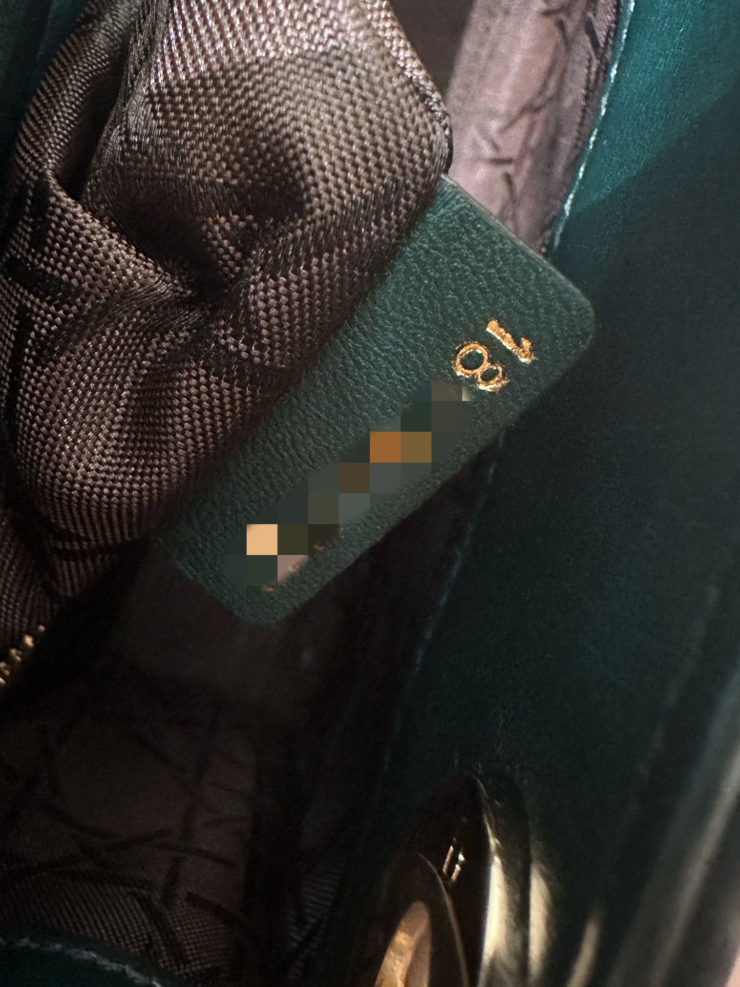 CHRISTIAN DIOR Lambskin Cannage Mini Lady Dior Dark Green