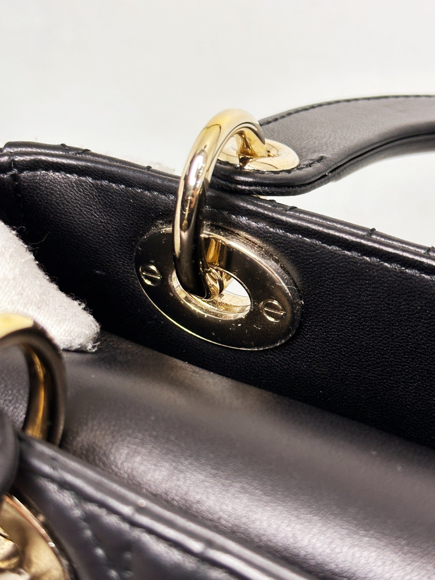 Christian Dior Small Cannage Lambskin My Lady Dior ABC Bag Black GHW