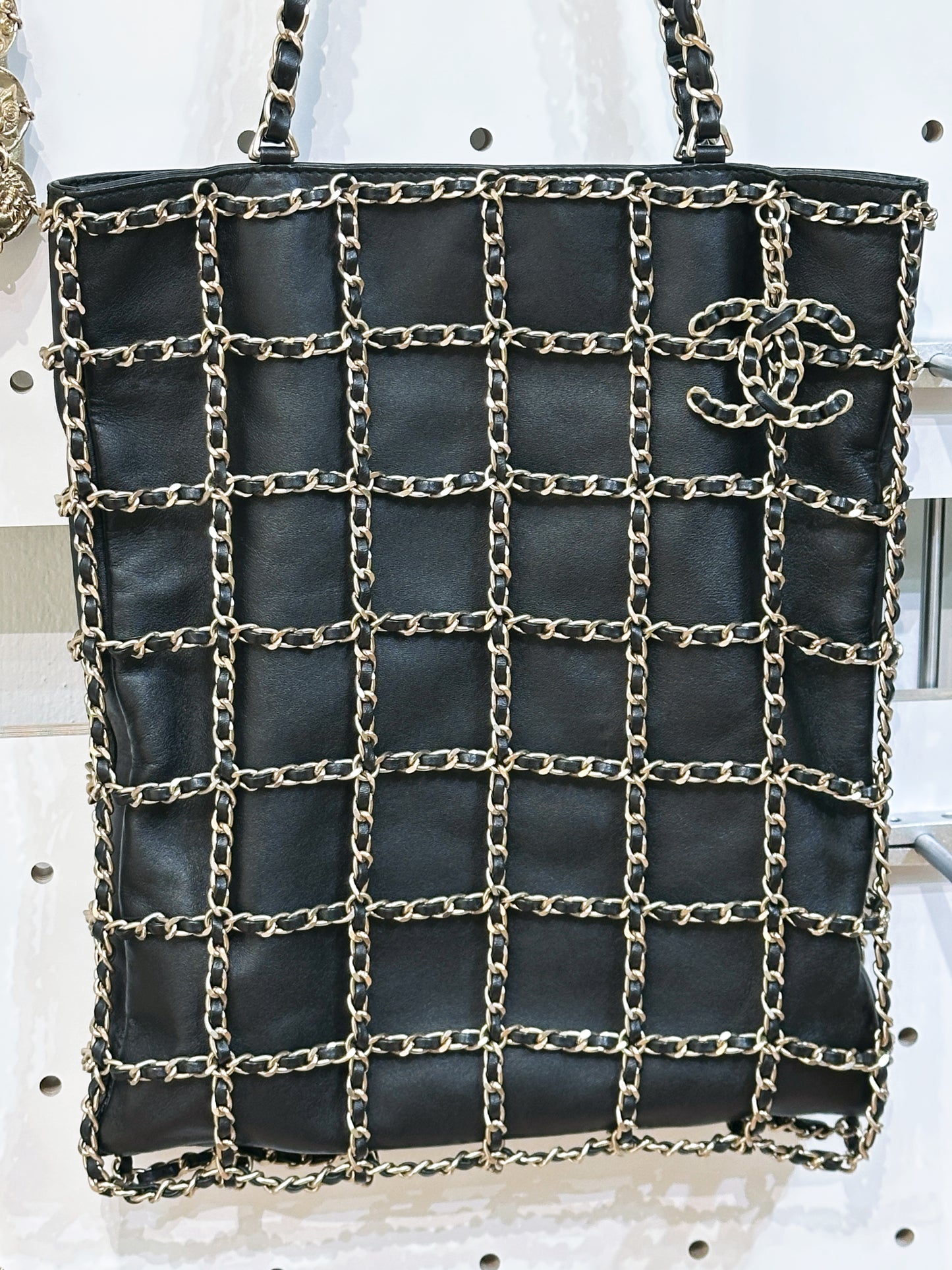 Chanel CC Lambskin Shopping Tote with Chain GHW 2875 holo card