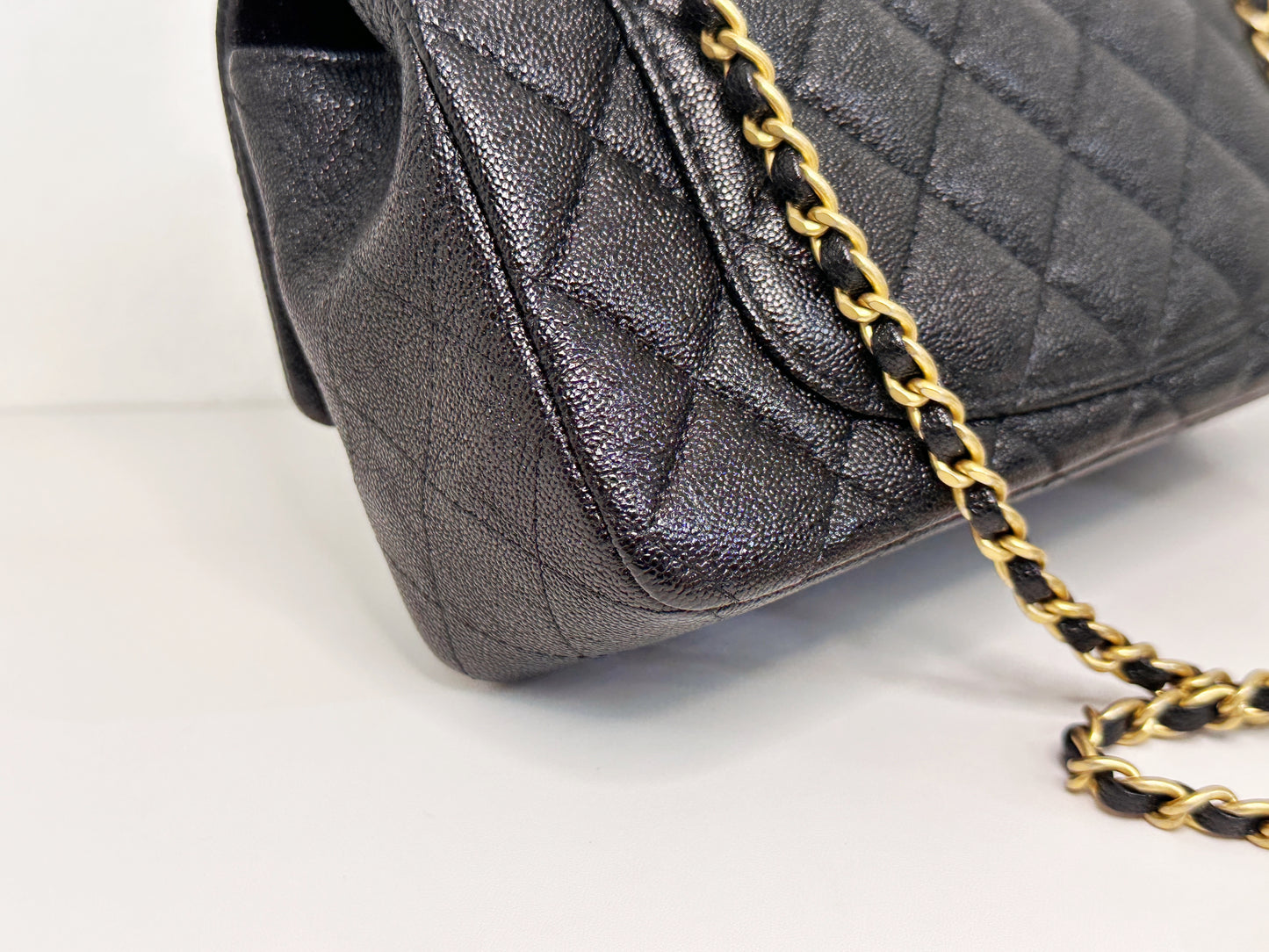 Chanel Mini Rectangular Top Handle Flap Bag Black Caviar GHW 3129 holo card