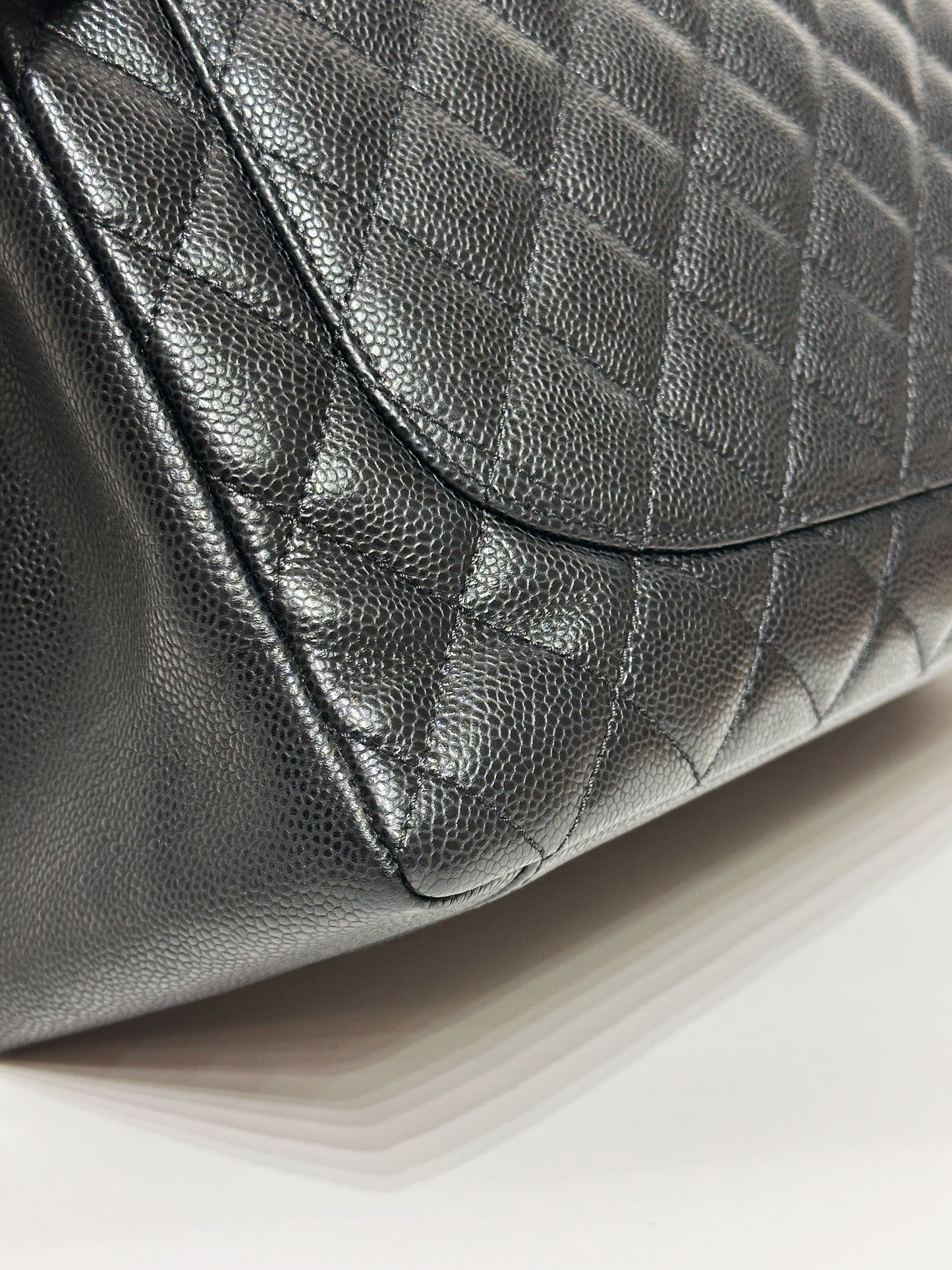 Chanel Caviar Grand Shopping Tote GST Black GHW 2021 holo card