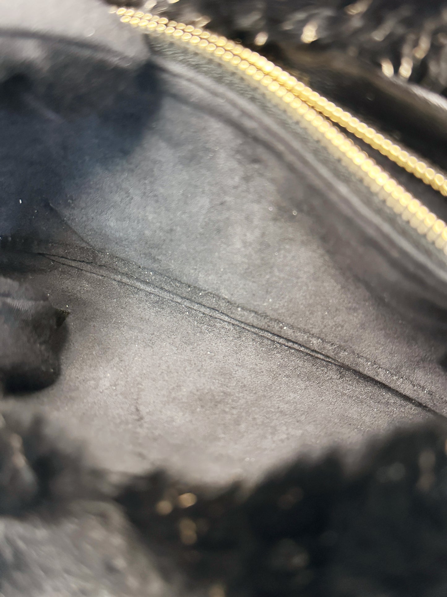 Chanel CC Black Fur Chain Clutch 2270 holo card