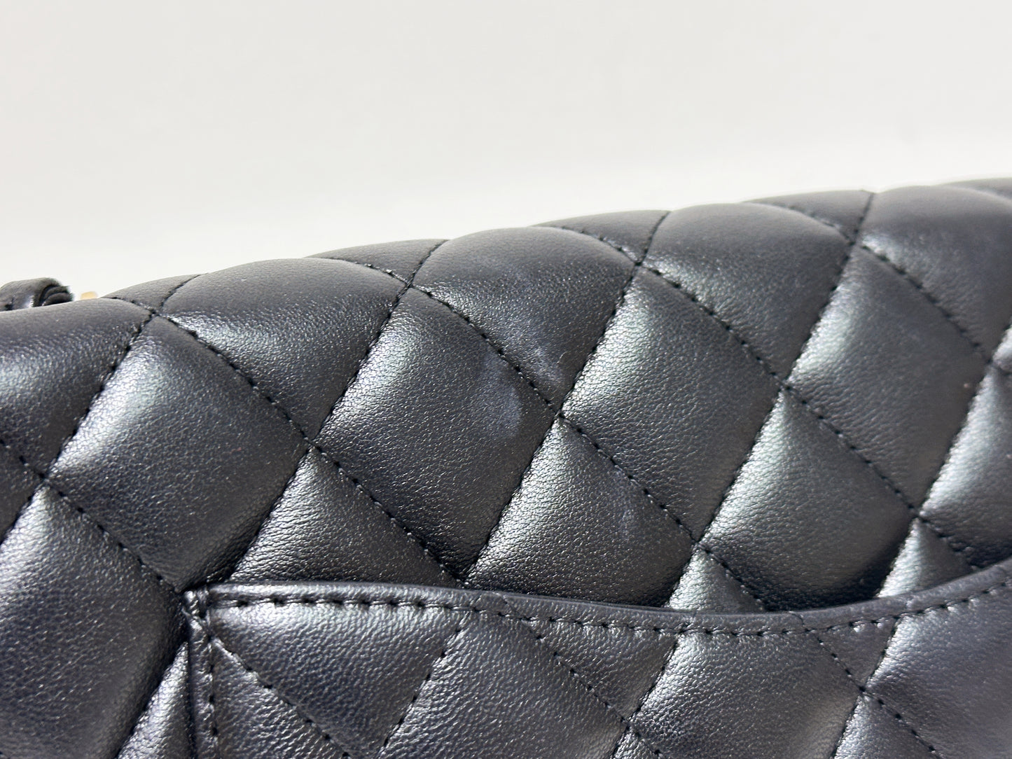 Chanel Lambskin East West Flap Bag Black GHW 1411 holo card