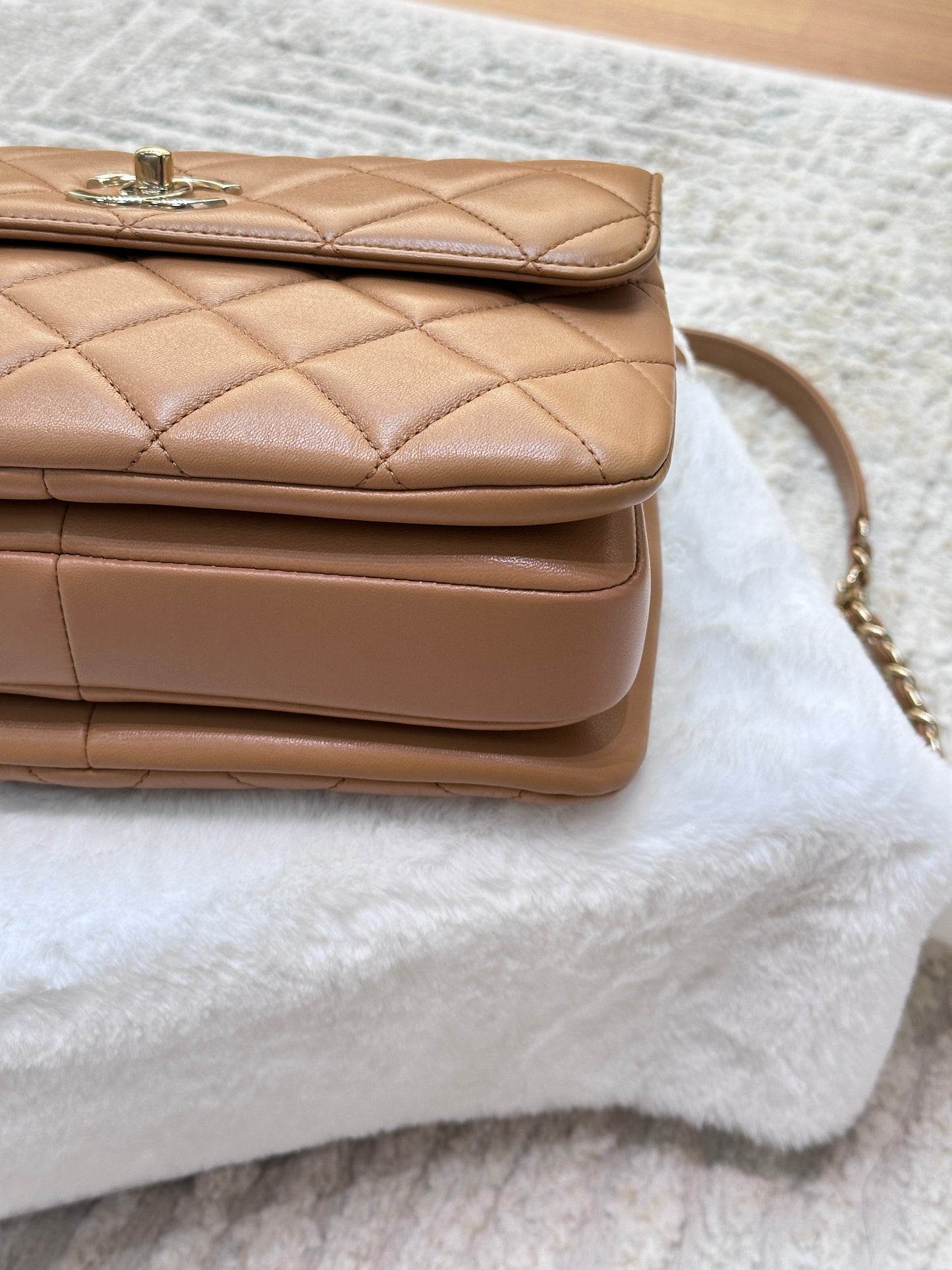 CHANEL Small Trendy CC Handle Flap Bag 19K Brown