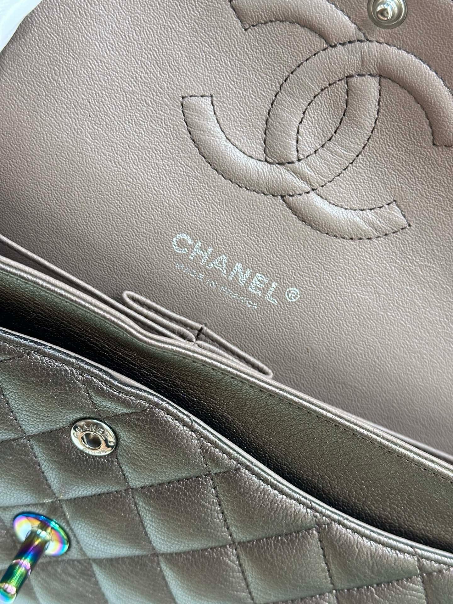 CHANEL Classic Bronze Double Flap Iridescent Hardware