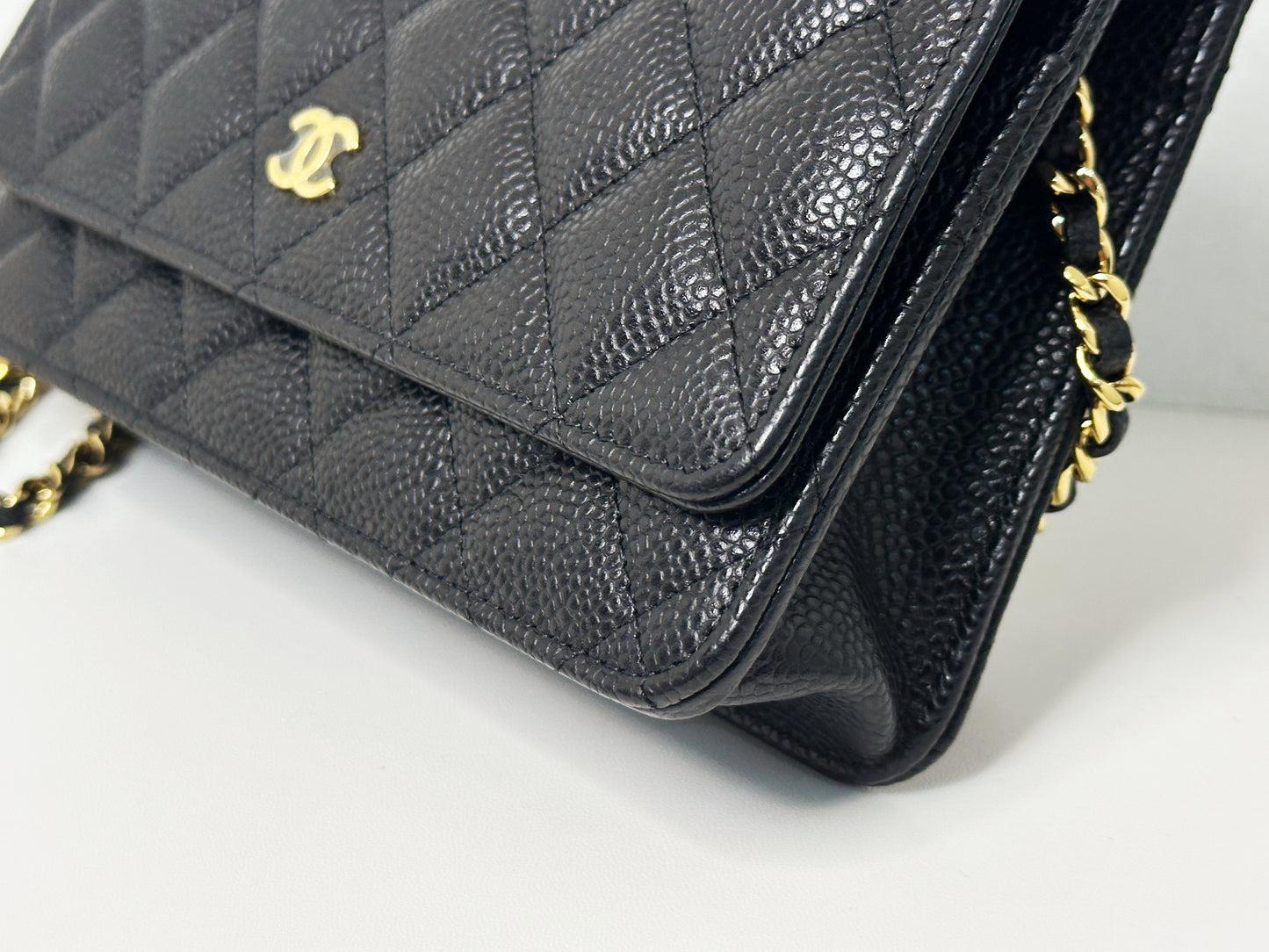 Chanel Classic Wallet on Chain Caviar Black GHW TJ8P microchip