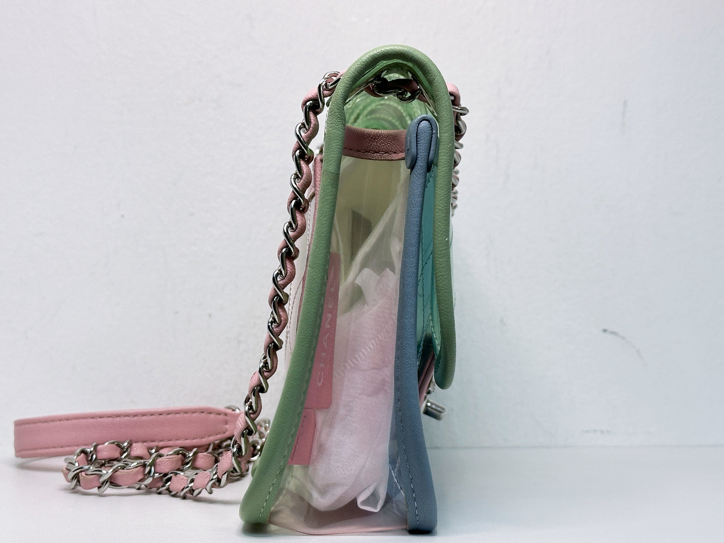 Chanel Coco Splash PVC Medium Flap Bag Green/Blue/Pink 254975 holo