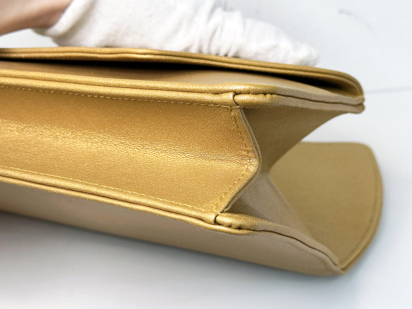 Chanel Lambskin Evening In Egypt Clutch Gold 2815 holo card