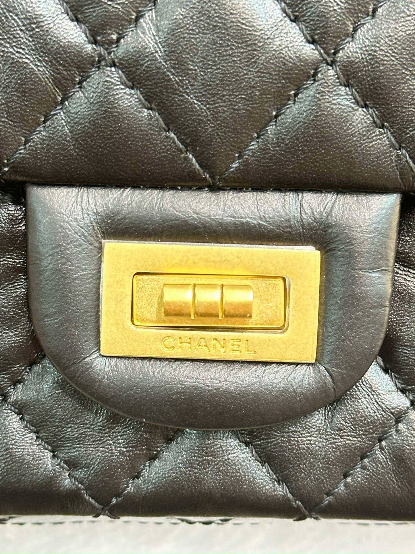 Chanel Mini Aged Calfskin Quilted 2.55 Reissue Flap Black Bag
