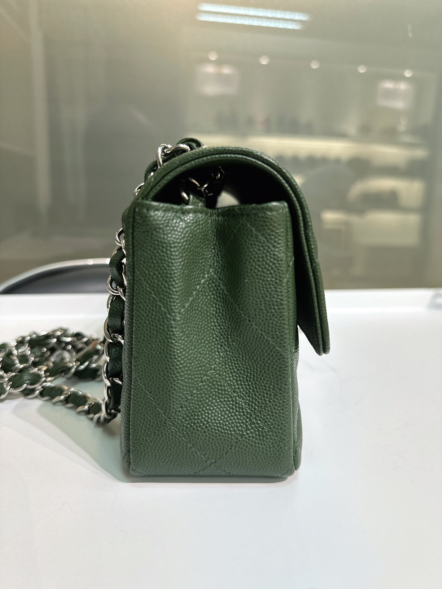 Chanel Mini Rectangular Classic Flap Bag Green