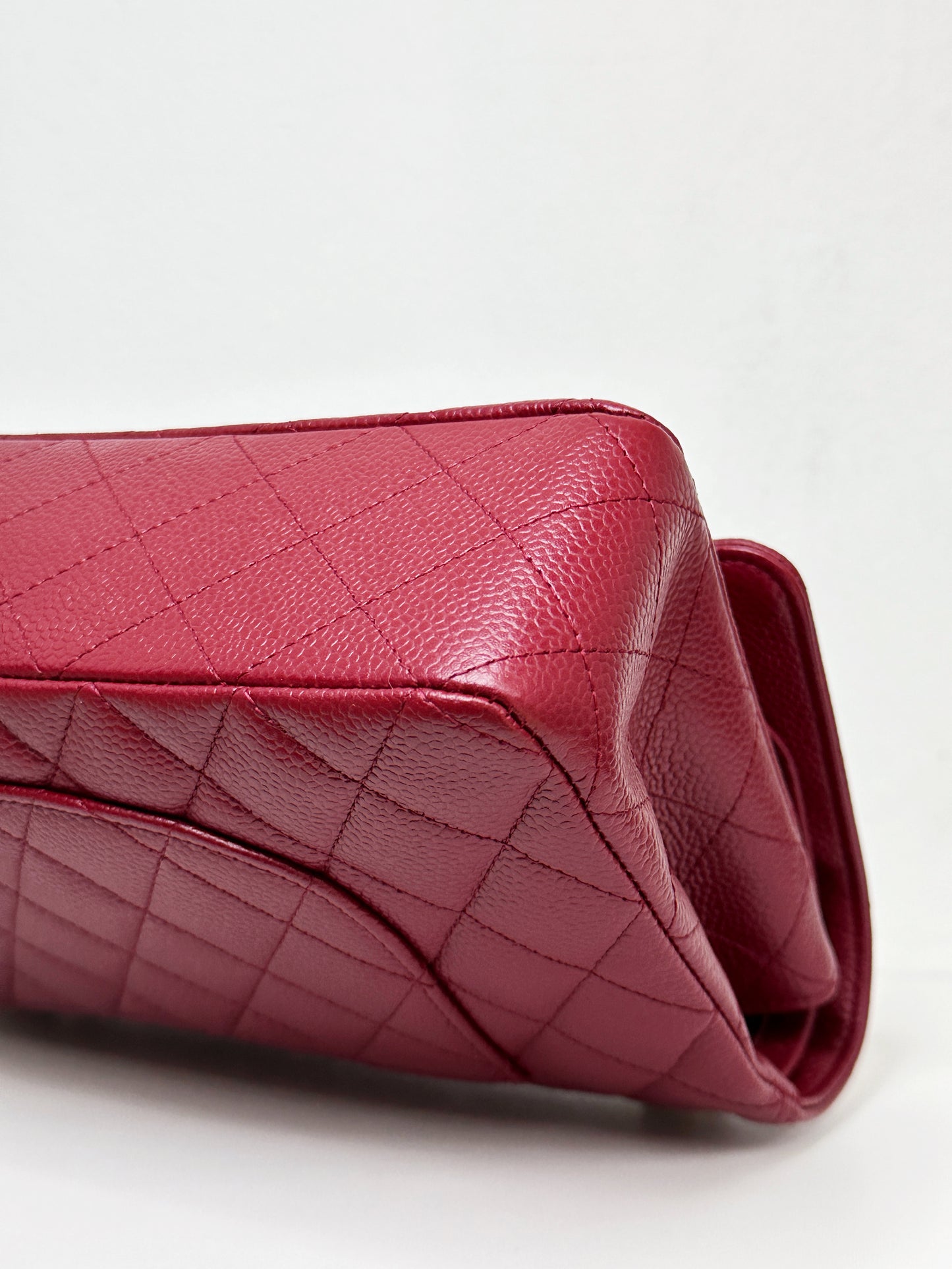 Chanel Caviar Classic Quilted Medium Double Flap Bordeaux Bag 1307 holo card