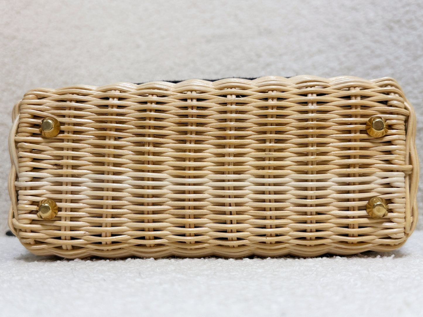 Christian Dior Bicolor Wicker Jacquard Mini Lady Dior Bag