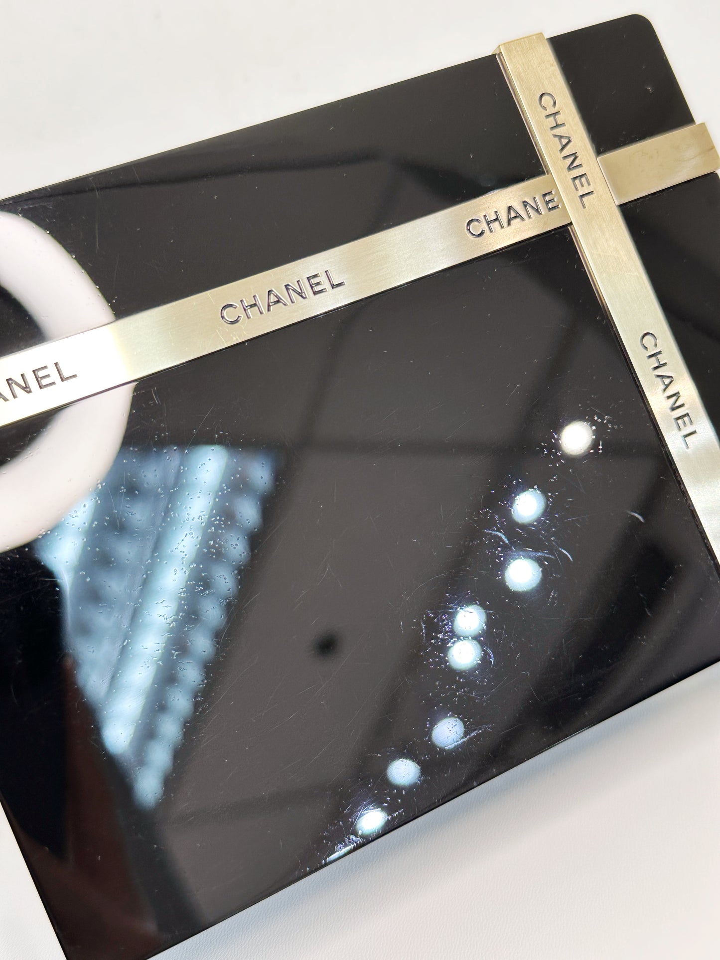 Chanel Plexiglass Gift Box Clutch Black 2327 holo card