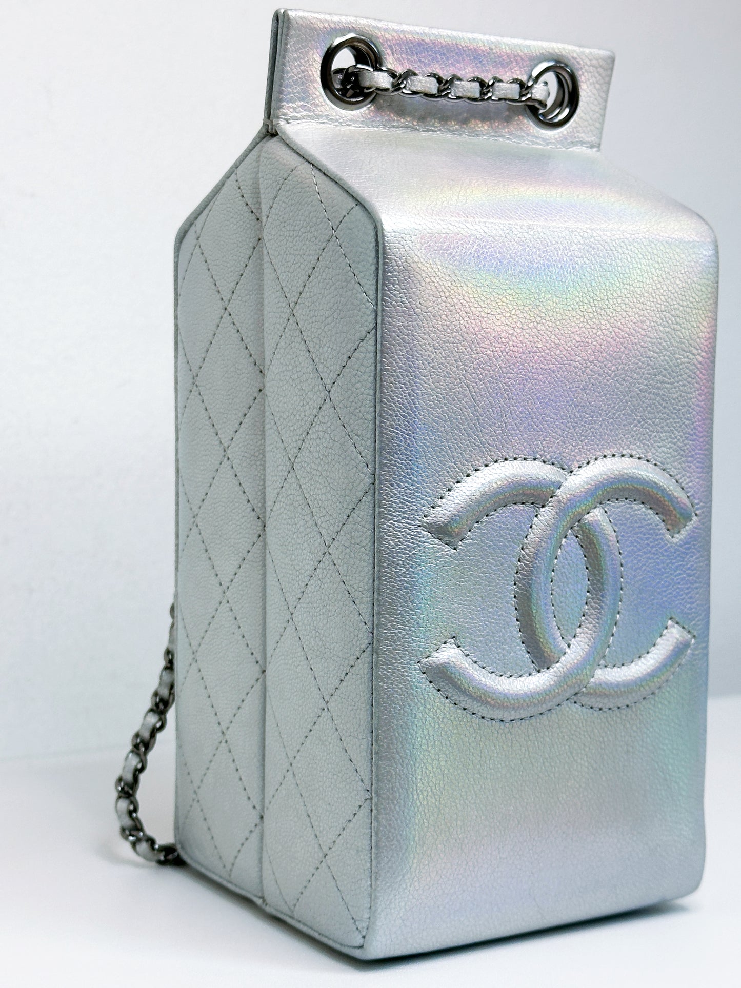 CHANEL RARE LIMITED EDITION LAIT DE COCO MILK CARTON BAG 2009 holo