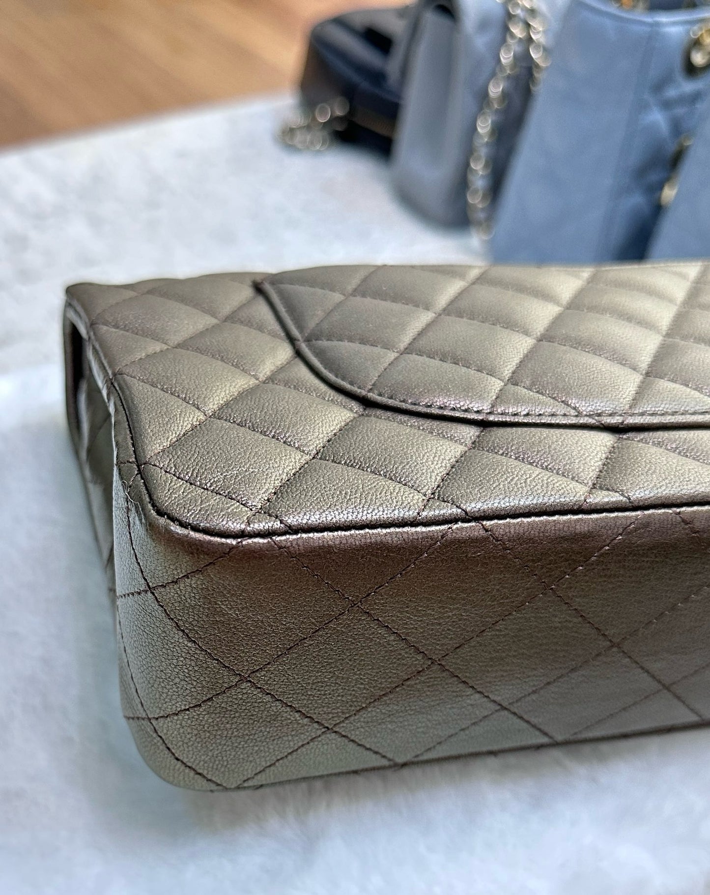 CHANEL Classic Bronze Double Flap Iridescent Hardware