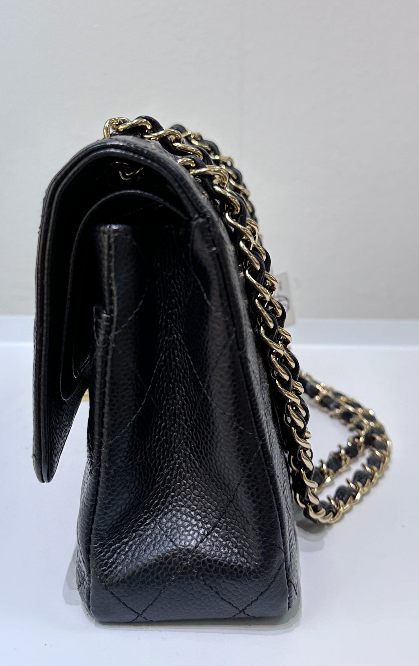 Chanel Medium Classic Flap Caviar Black Gold Hardware