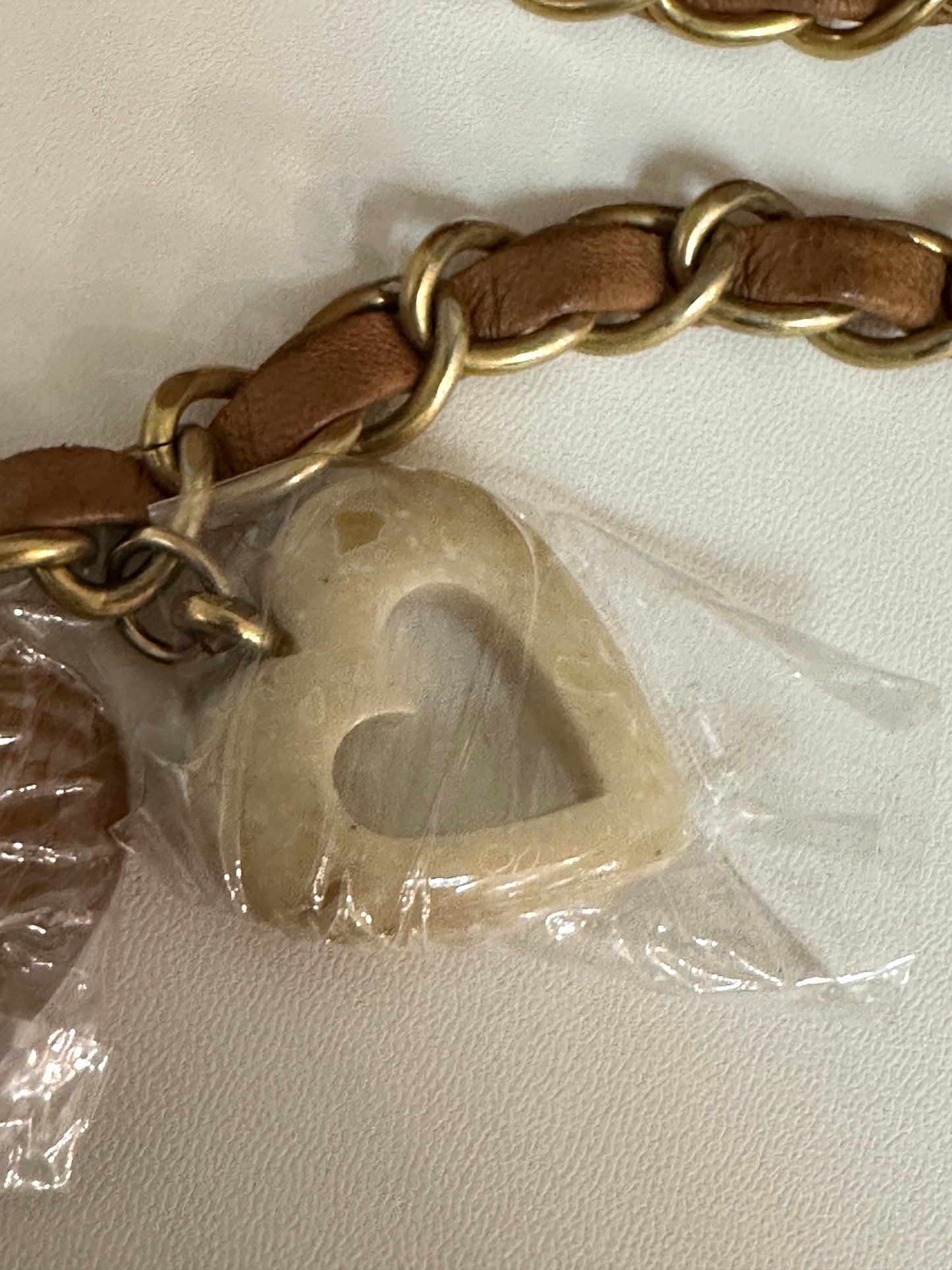 Chanel Lambskin Valentine Charms Small Flap Beige 1427 holo card