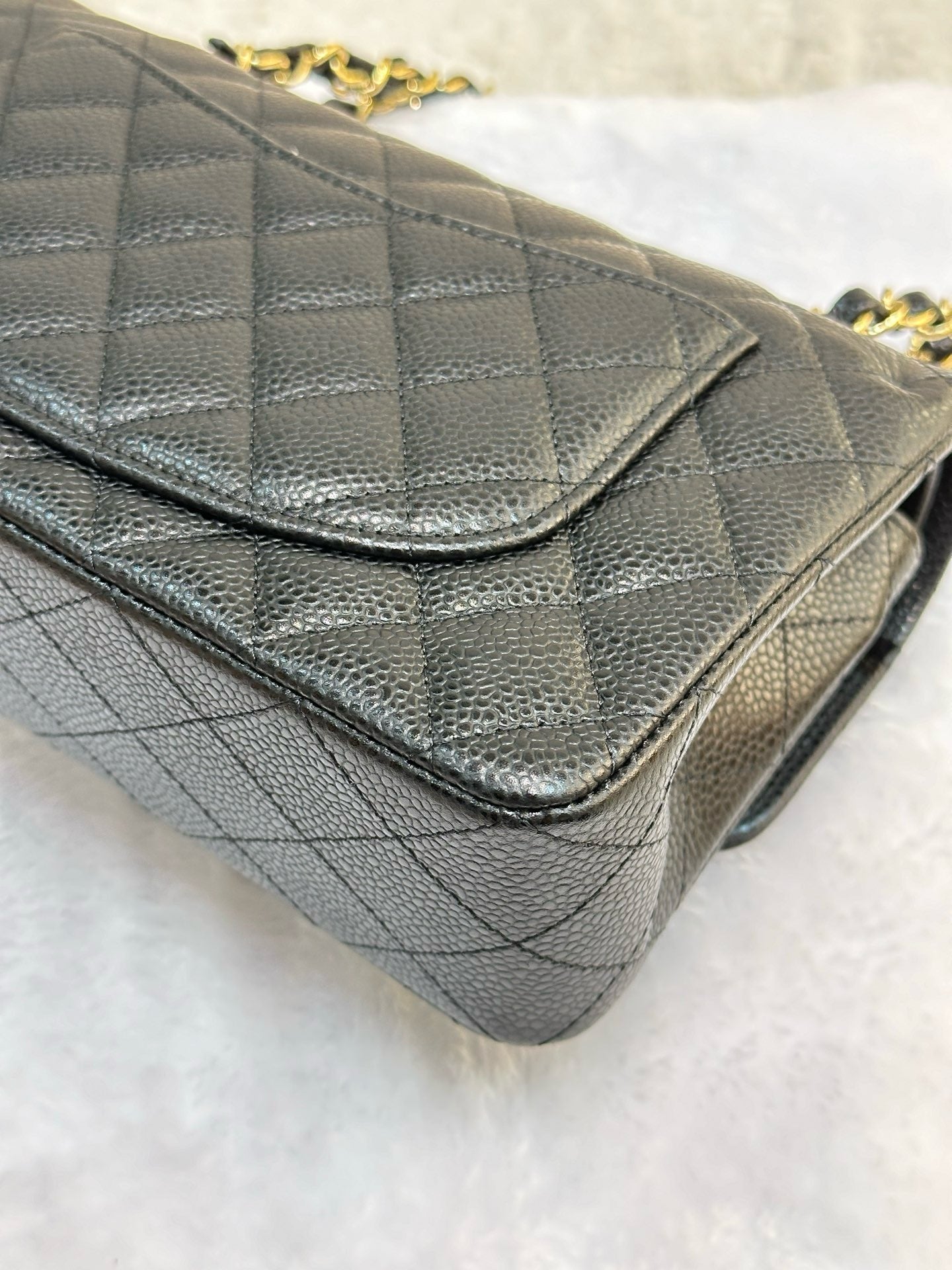 Chanel Small Classic Quilted Caviar Double Flap Bag Black 2022 year