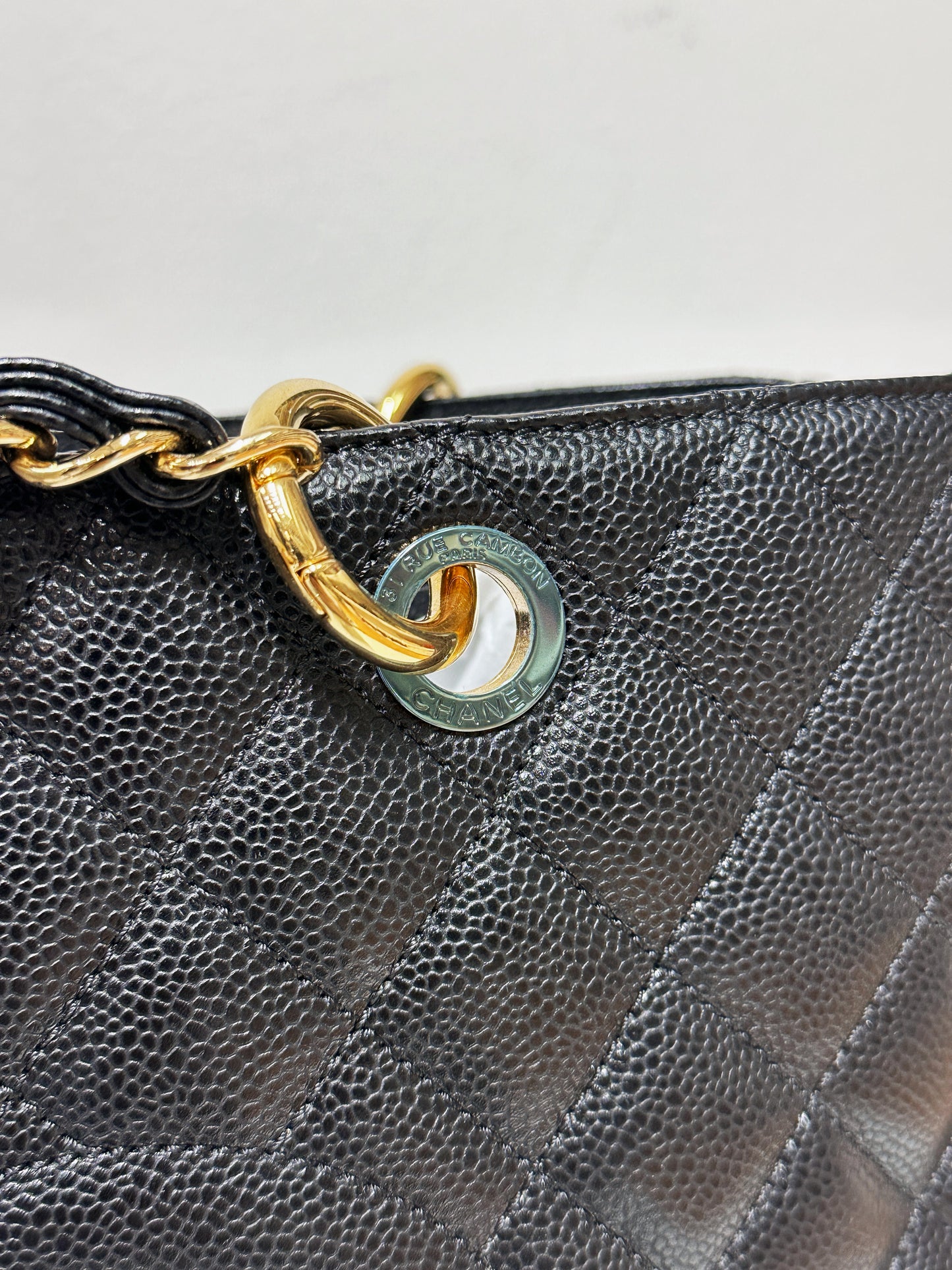 Chanel Caviar Grand Shopping Tote GST Black GHW 2021 holo card