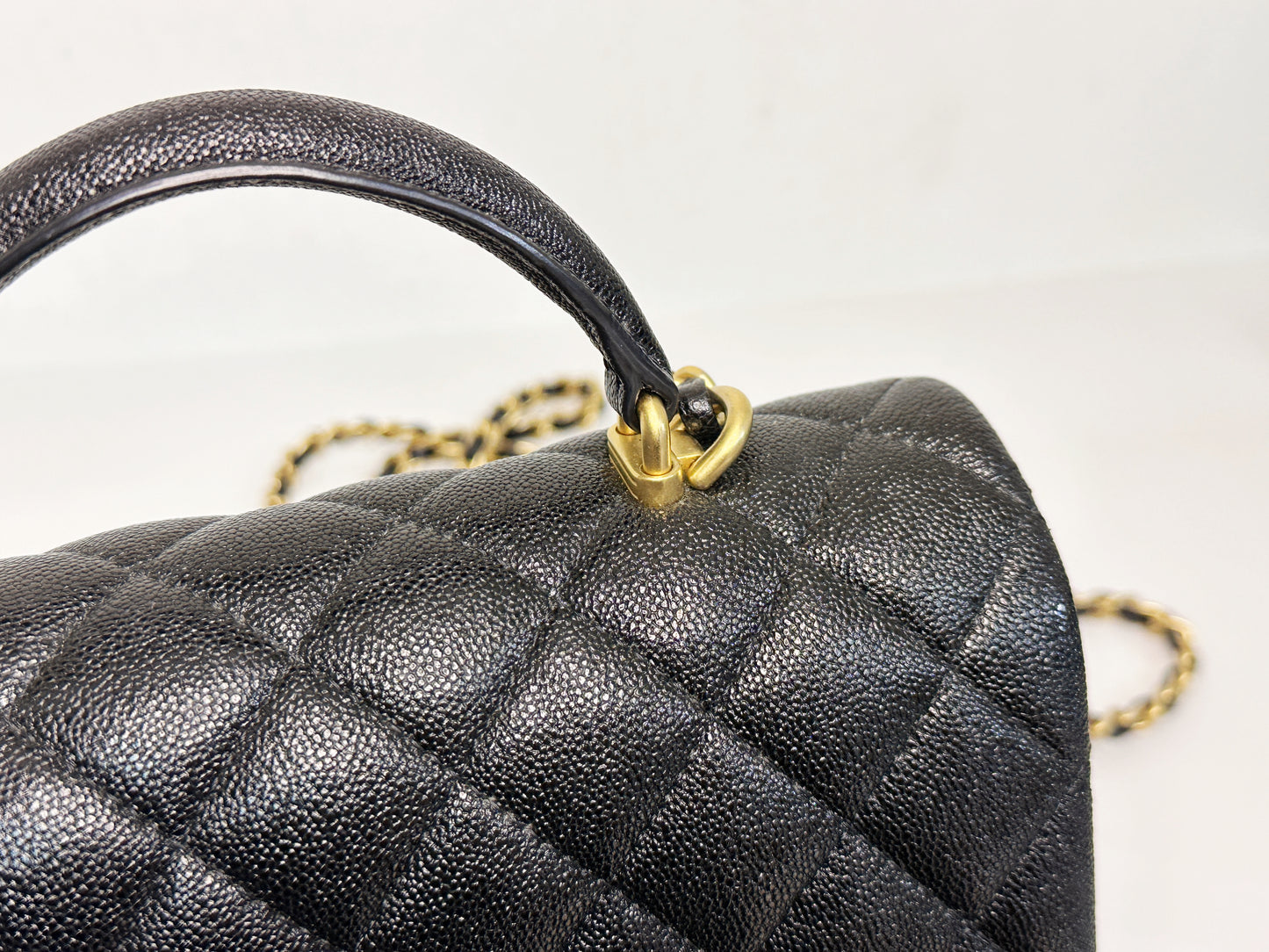 Chanel Mini Rectangular Top Handle Flap Bag Black Caviar GHW 3129 holo card