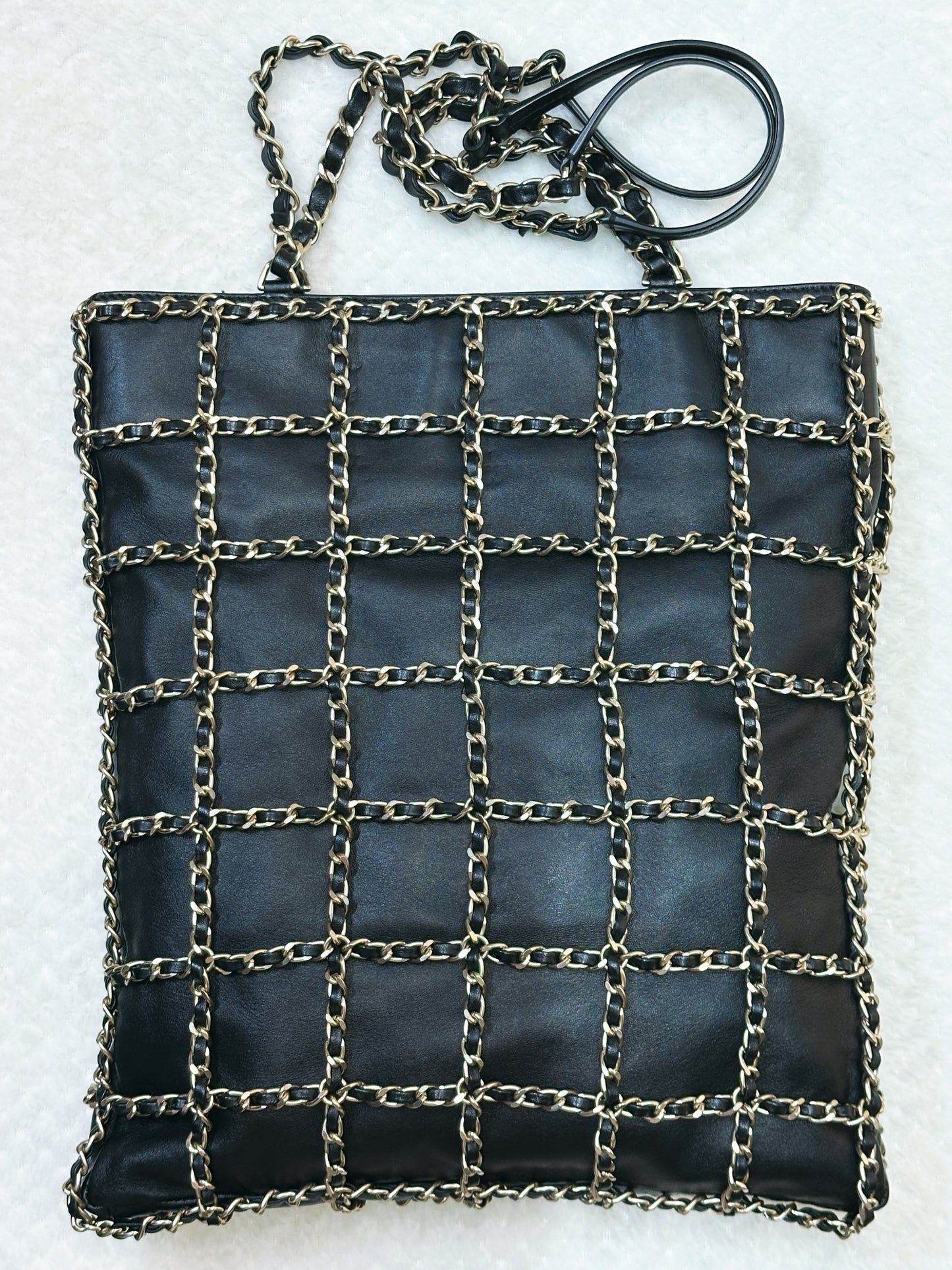 Chanel CC Lambskin Shopping Tote with Chain GHW 2875 holo card