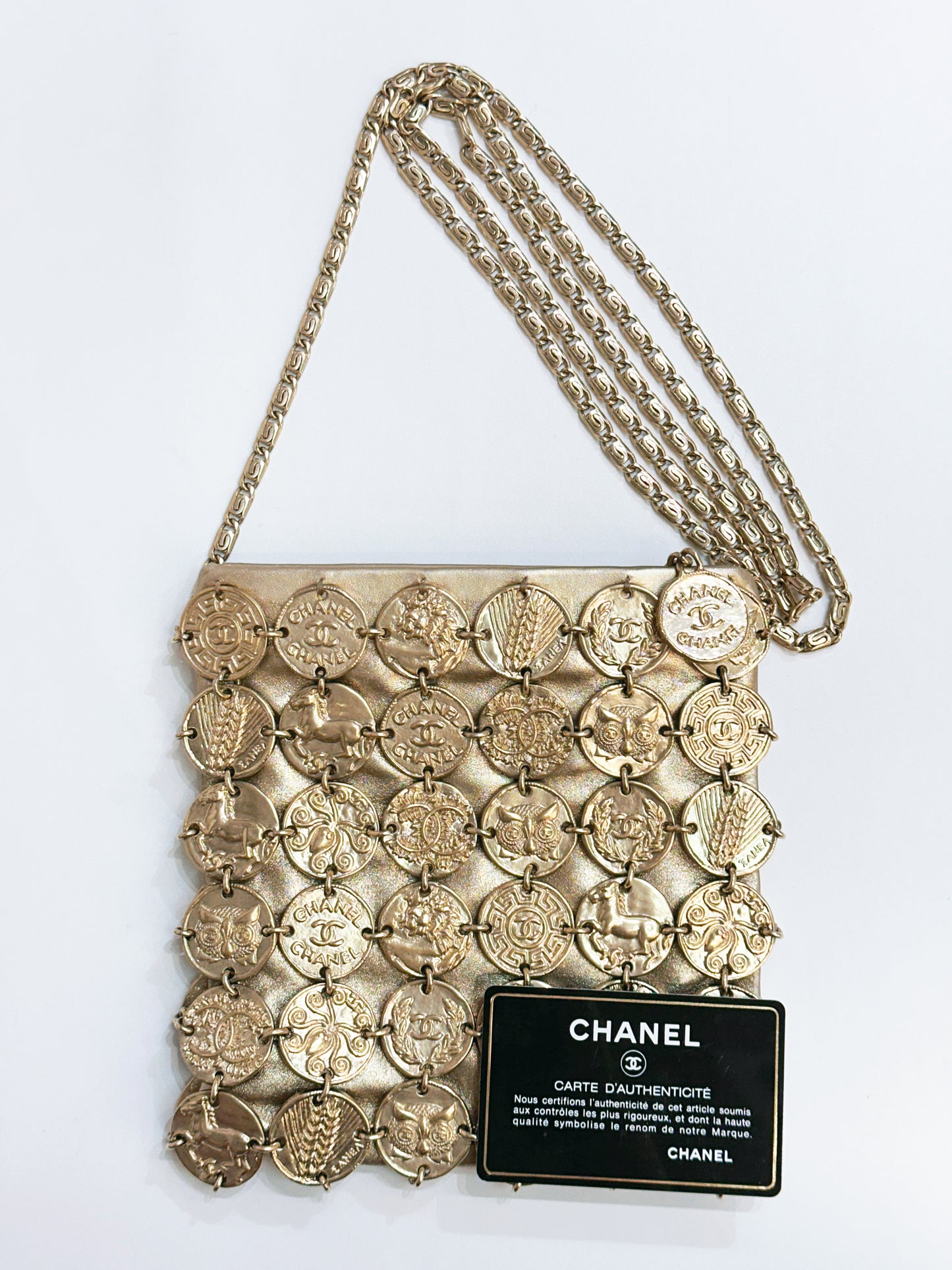 Chanel 18C Gold Medal Evening in Greece Bag Style 2488 holo card