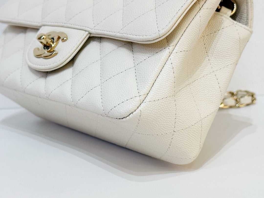 Chanel Mini Rectangle Caviar ivory 17C GHW 2339 holo