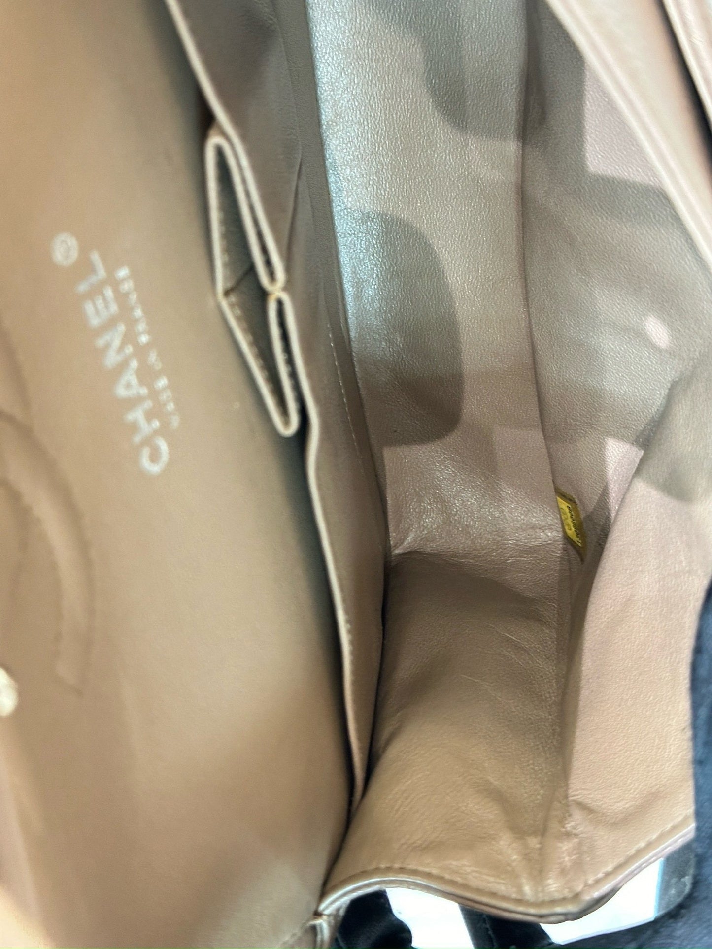 Chanel Medium Classic Caviar Double Flap Taupe SHW