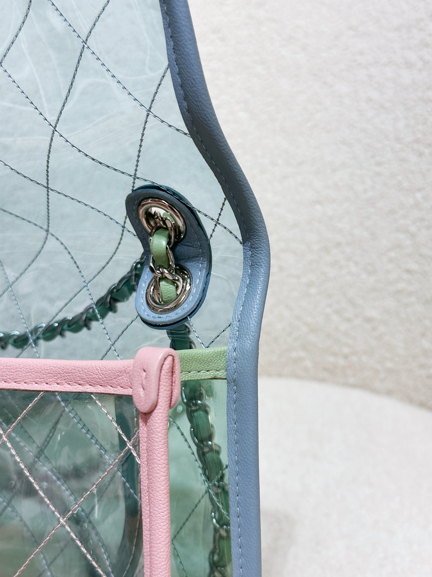 Chanel Coco Splash PVC Medium Flap Bag Blue/Green/Pink 2562 holo