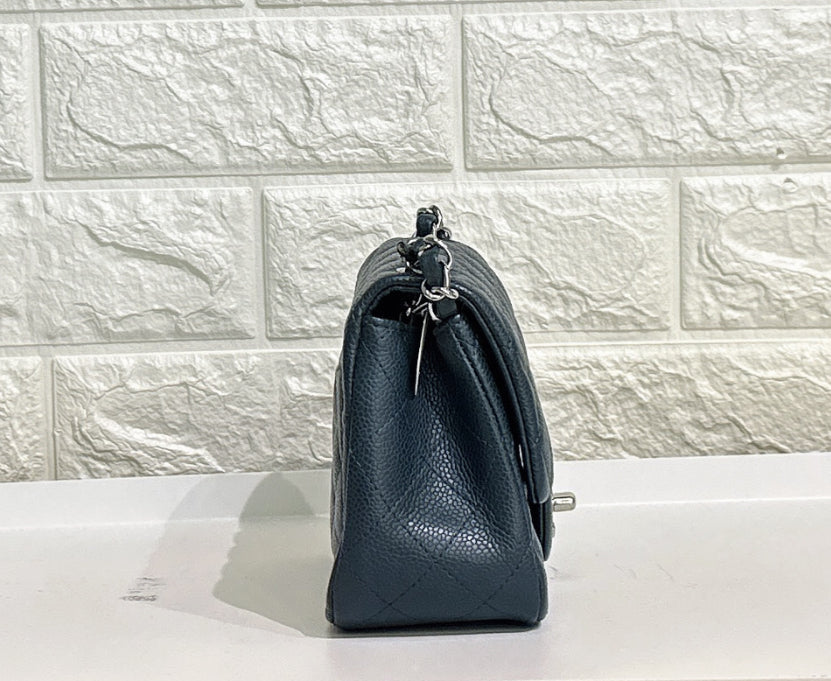 Chanel Classic Square Mini Flap in Blue Caviar and SHW