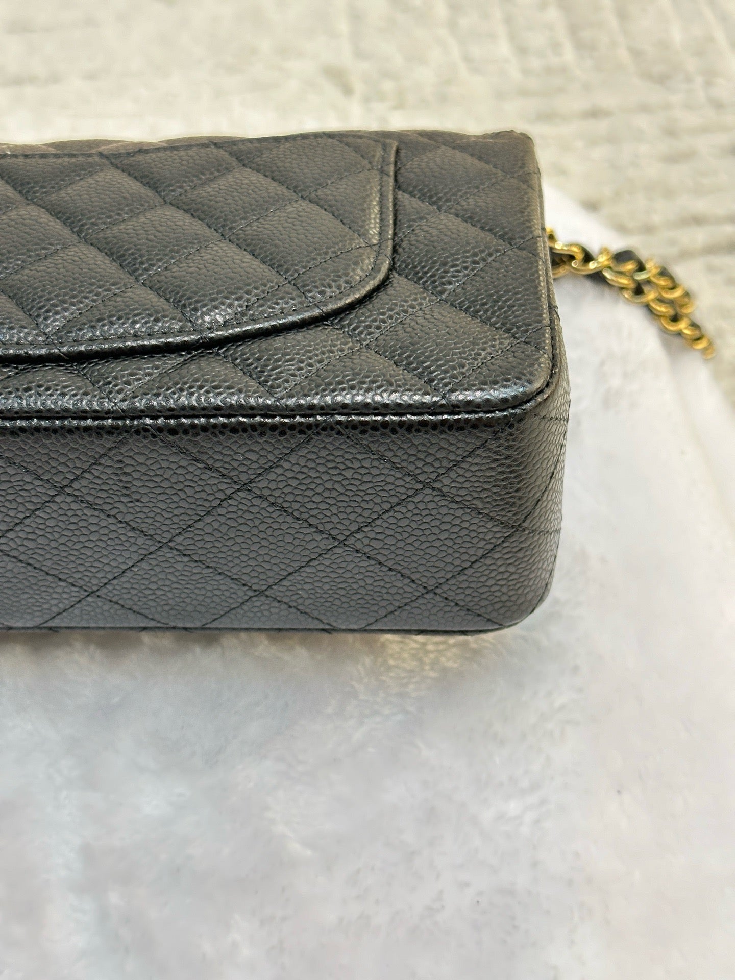 Chanel Small Classic Quilted Caviar Double Flap Bag Black 2022 year