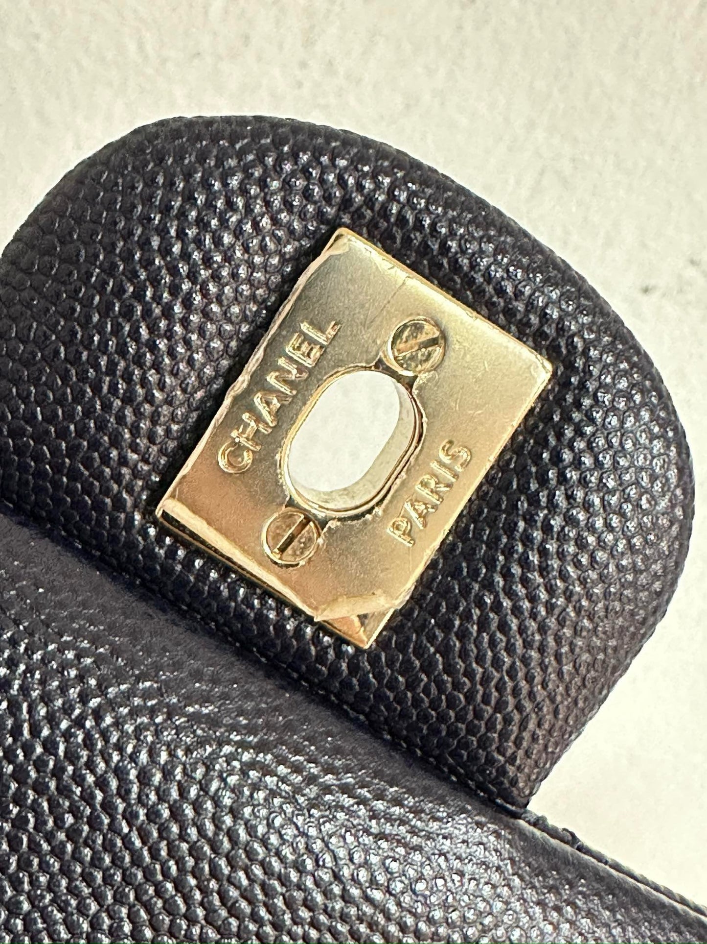 Chanel Medium Classic Caviar Double Flap Navy Blue Bag LSHW 2021year Microchip