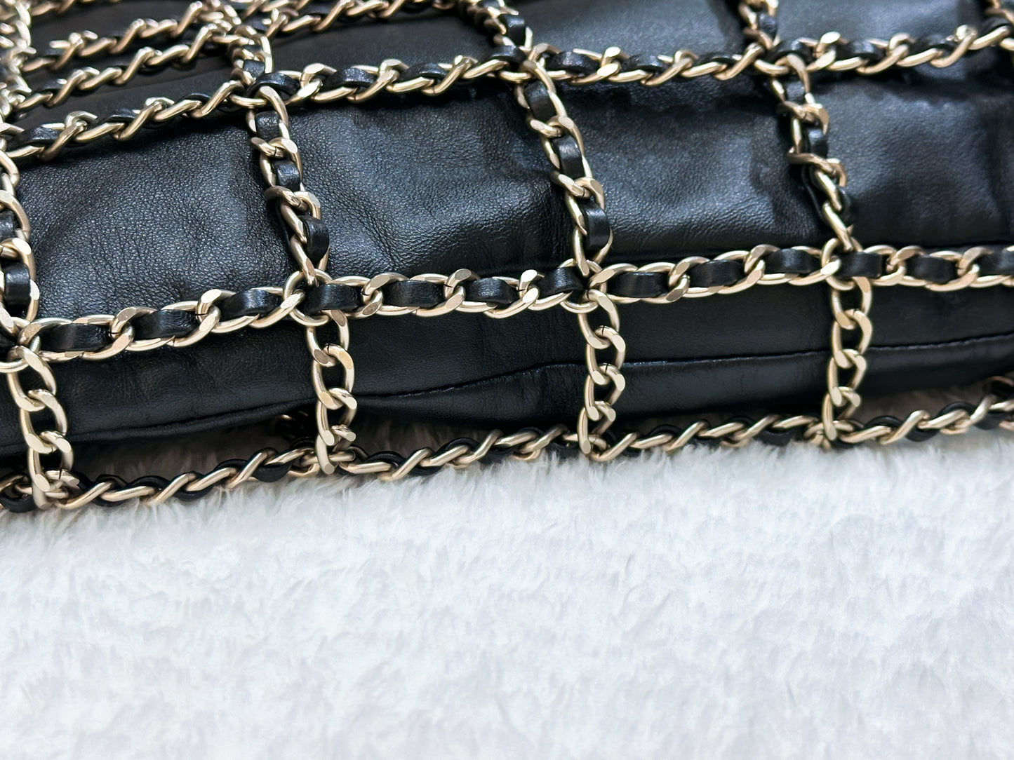 Chanel CC Lambskin Shopping Tote with Chain GHW 2875 holo card
