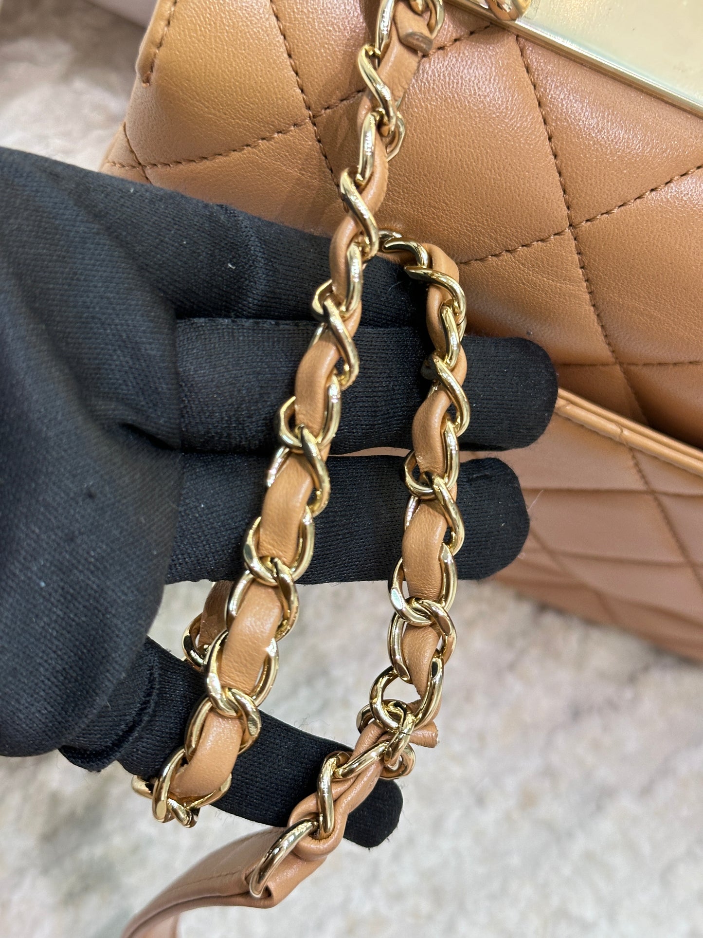 CHANEL Small Trendy CC Handle Flap Bag 19K Brown