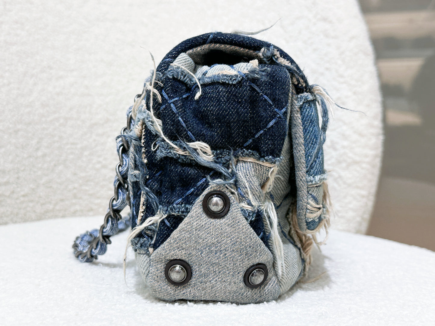 Chanel Blue Denim Paris Dallas Flap Bag Aged Silver Hardware, 2014