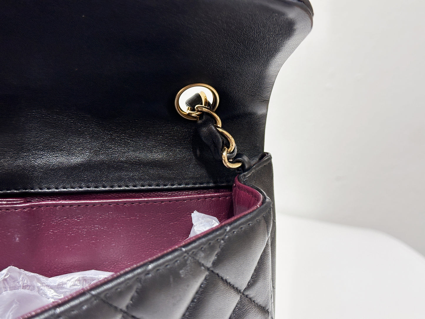 Chanel Lambskin East West Flap Bag Black GHW 1411 holo card