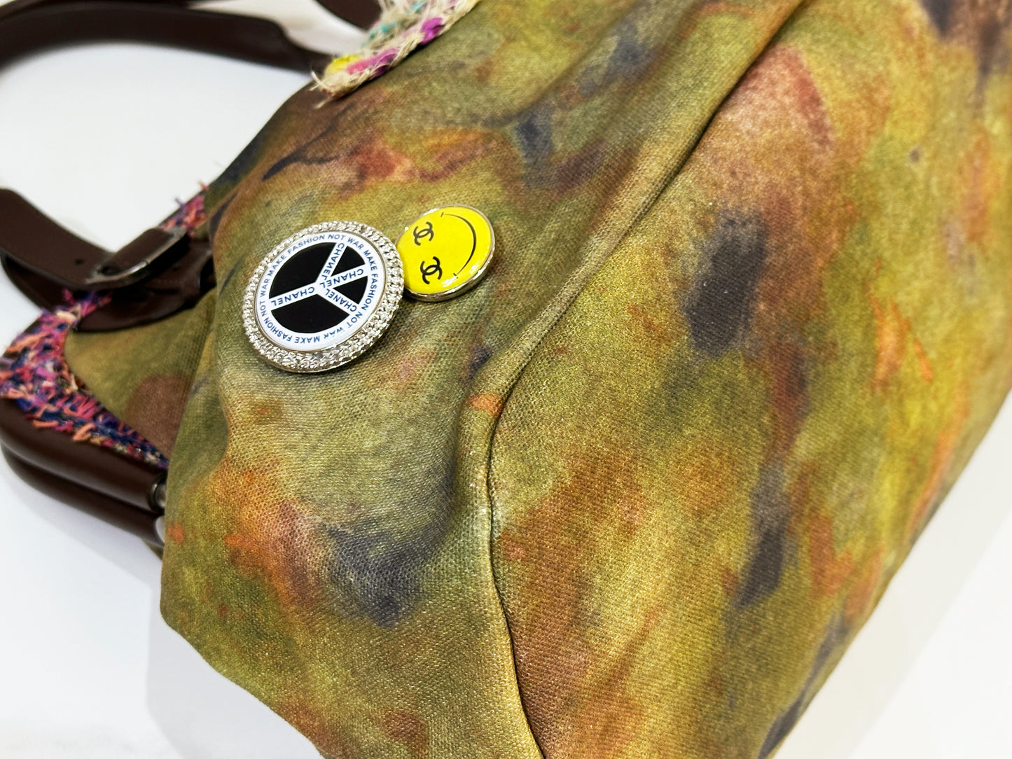 Chanel Green Graffiti Canvas On The Pavements Bowling Bag 2110 holo card