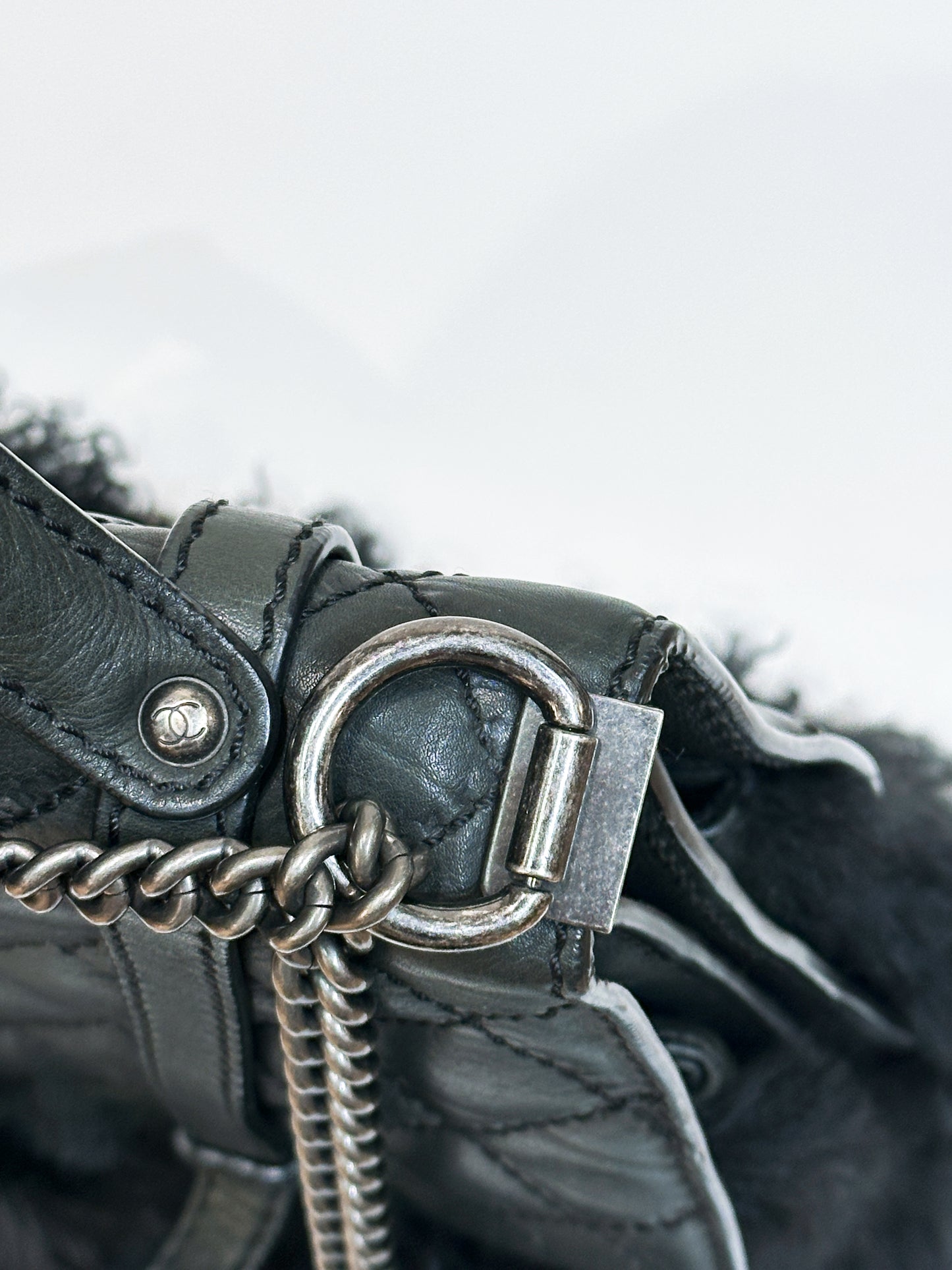 Chanel Paris-Dallas Double Flap Bag Quilted Calfskin and Fur Large