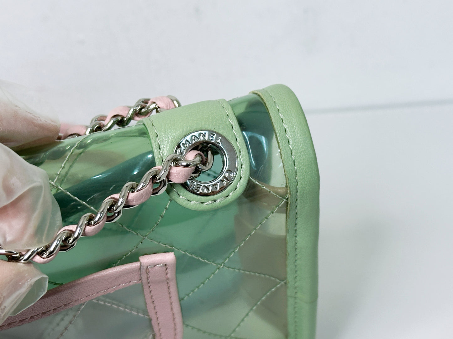 Chanel Coco Splash PVC Mini Flap Bag Green/Blue/Pink 25499 holo