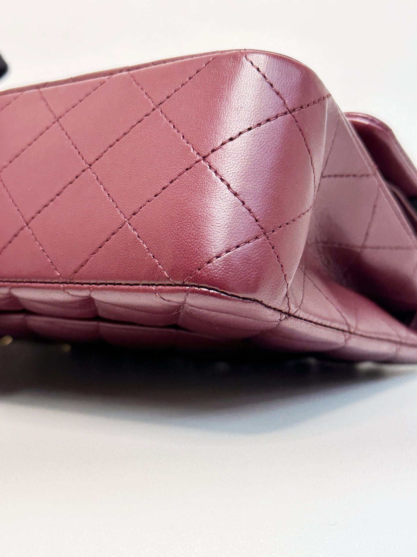 Chanel Classic Quilted Lambskin Medium Double Flap Bag Burgundy 2173 holo